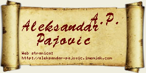 Aleksandar Pajović vizit kartica
